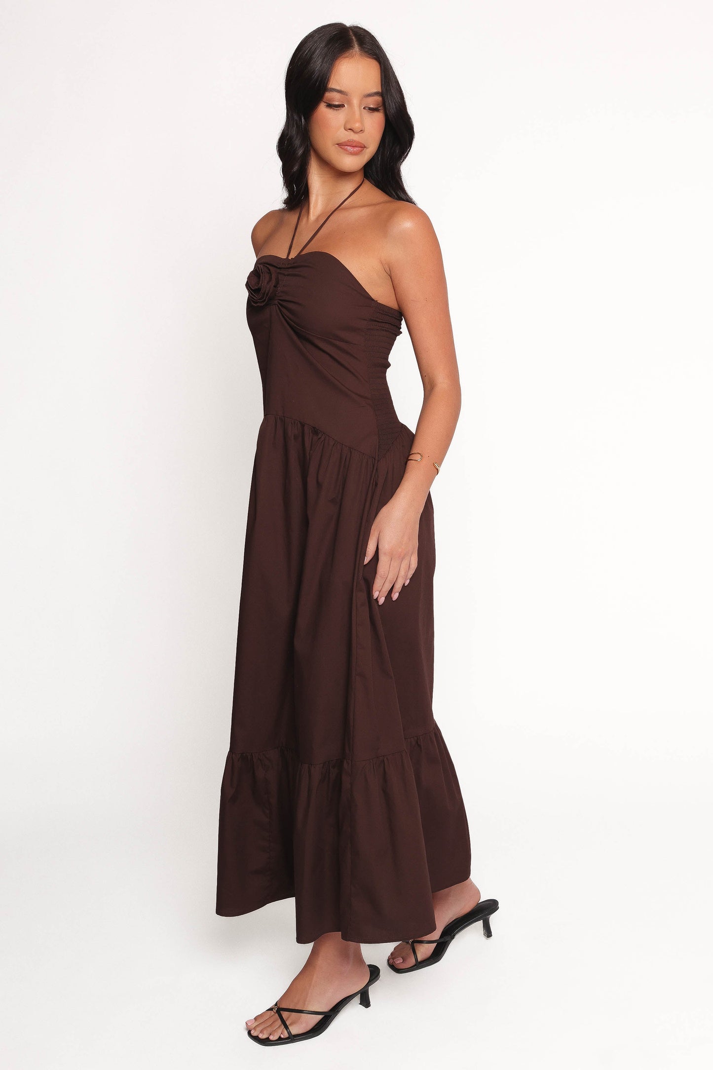 Soleila Halter Maxi Dress - Chocolate