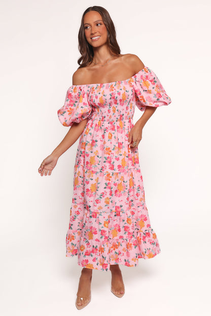 Soliel Midi Dress - Pink Floral