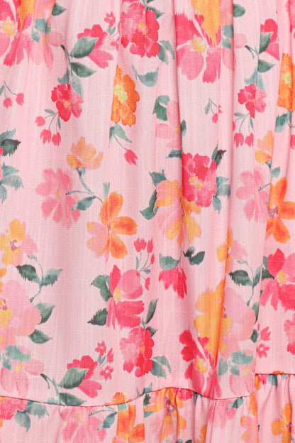 Soliel Midi Dress - Pink Floral