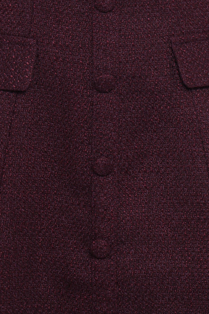 Sutton Mini Dress - Plum Tweed