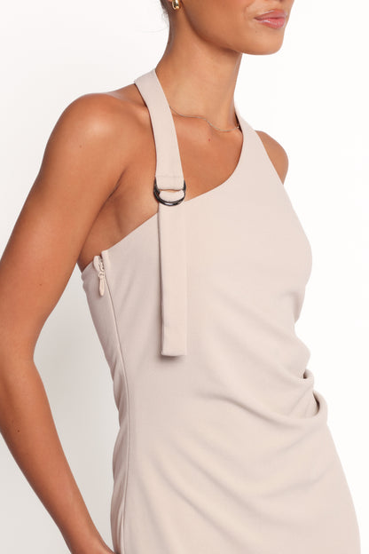 Sylvan Halter Midi Dress - Stone