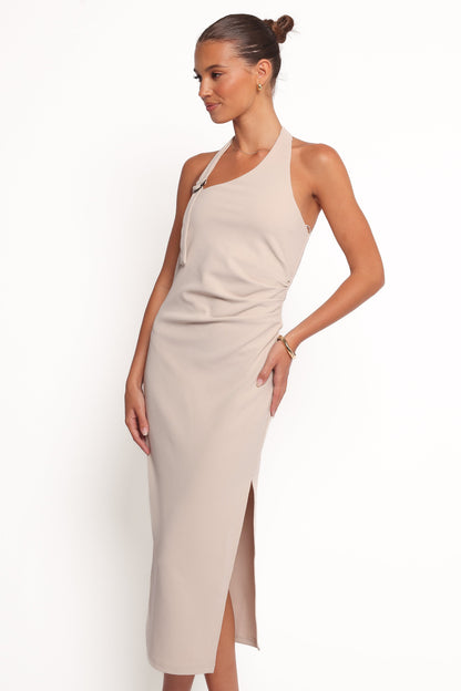 Sylvan Halter Midi Dress - Stone