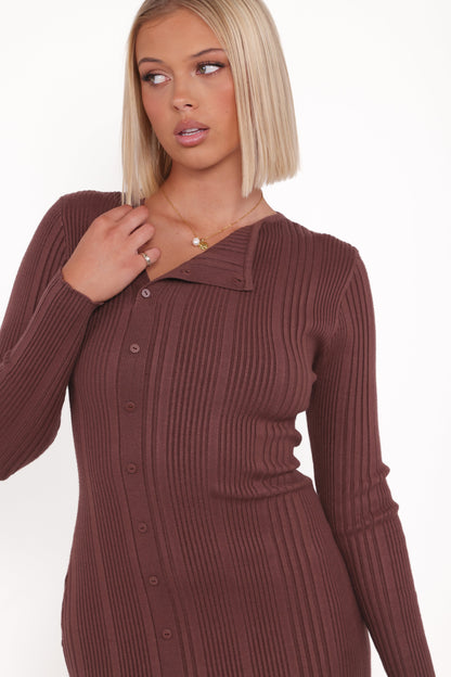 Valia Midi Dress - Espresso