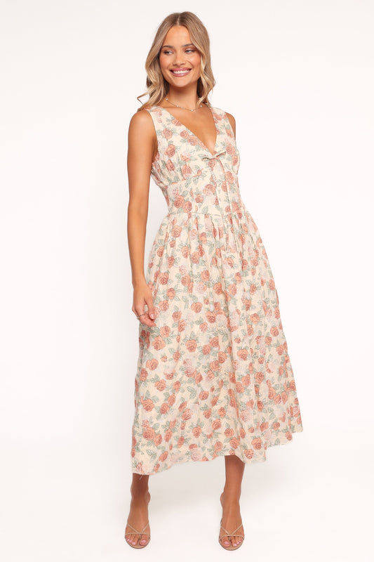 Velda Midi Dress - Pink Floral