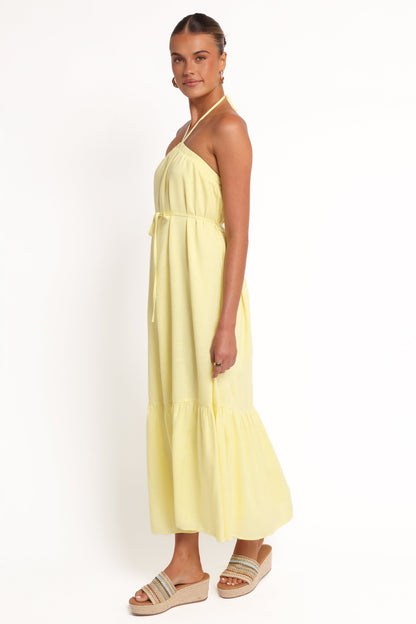 View Halterneck Maxi Dress - Lemon