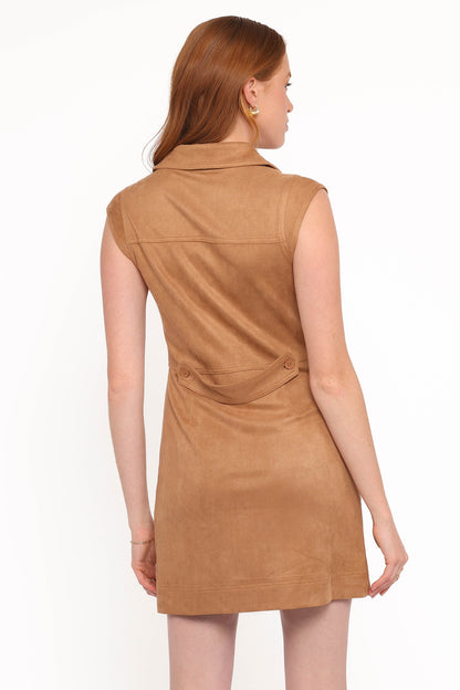 Xoey Suede Mini Dress - Camel