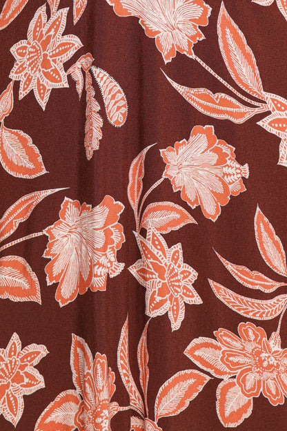 Yolande Midi Dress - Orange Floral