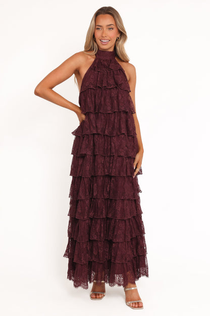 Zoella Maxi Dress - Cherry Lace
