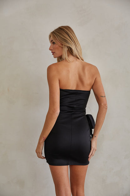 Alaina Strapless Wrap Bow Mini Dress