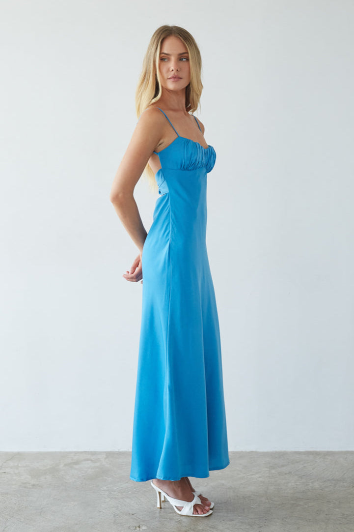 Andie Open Back Satin Maxi Dress