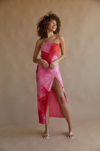 Aurora One Shoulder Mesh Maxi Dress