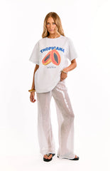 Cordelia White Sequin Wide Leg Pants
