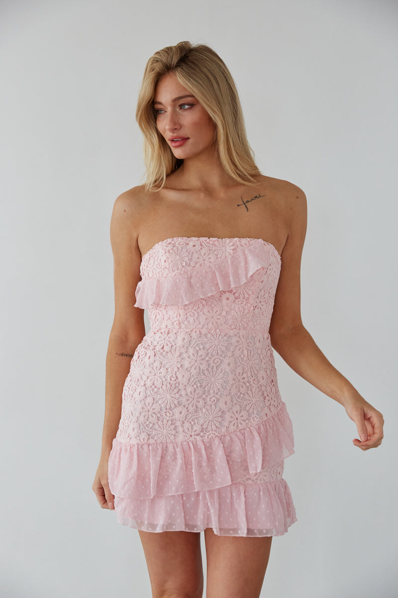 Cece Lace Tie Back Mini Dress