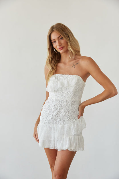 Cece Lace Tie Back Mini Dress