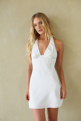 Dev Satin Halter Mini Dress