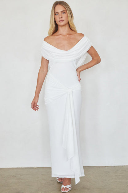 Dorit Mesh Tie Waist Maxi Dress