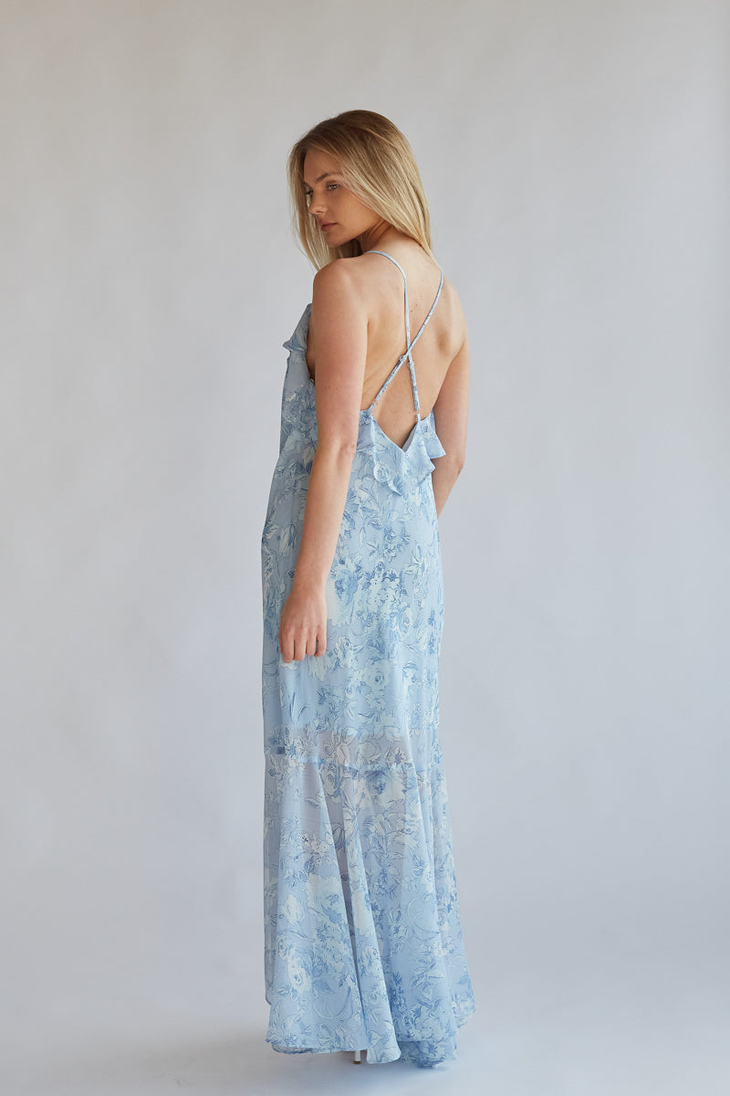 Ellery Floral Ruffle Maxi Dress
