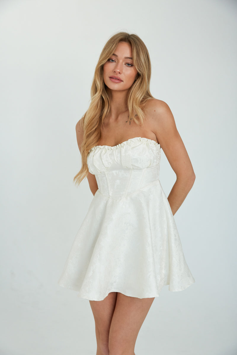 Emme Jacquard Bustier Mini Dress