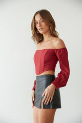 Haley Puff Sleeve Corset Top