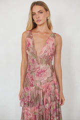 Imogen Mesh Tiered Maxi Dress