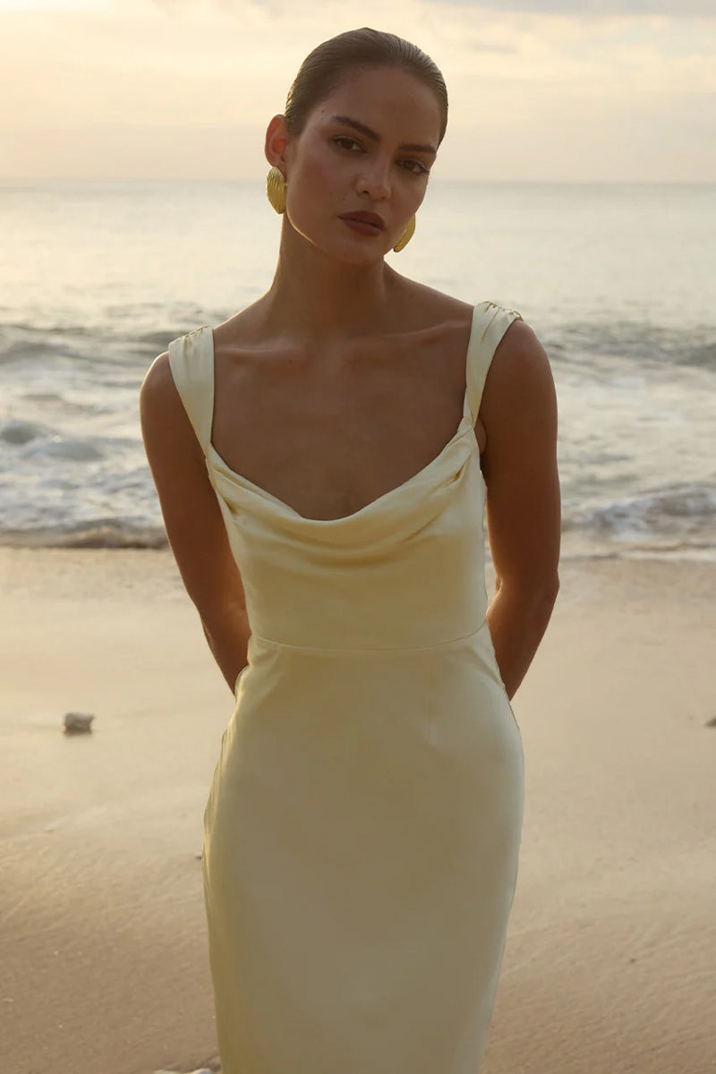 Margot Cowl Neck Satin Maxi Dress