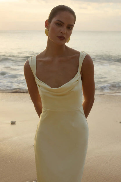 Margot Cowl Neck Satin Maxi Dress