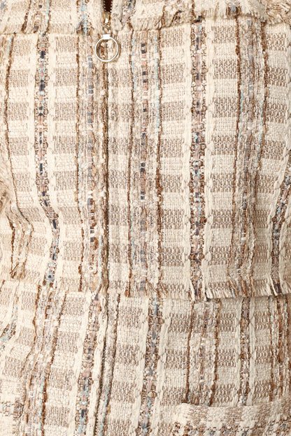 Calloway Mini Dress - Cream Tweed