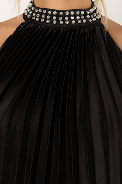 Lizzy Halterneck Mini Dress - Black