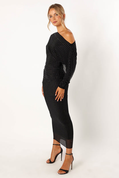 Loeve Long Sleeve Midi Dress - Black
