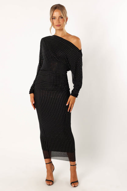 Loeve Long Sleeve Midi Dress - Black