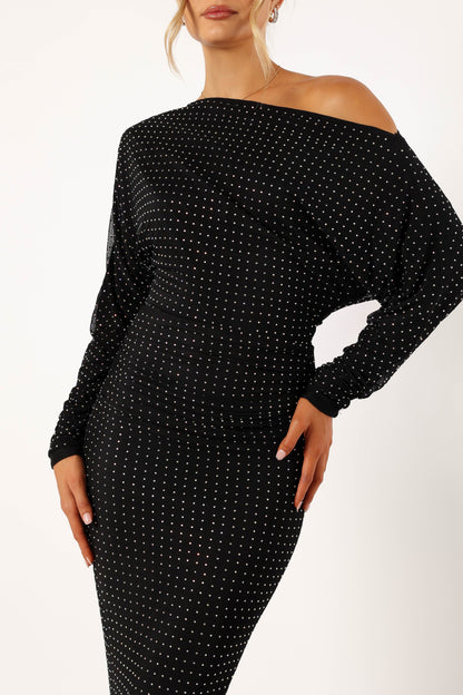 Loeve Long Sleeve Midi Dress - Black
