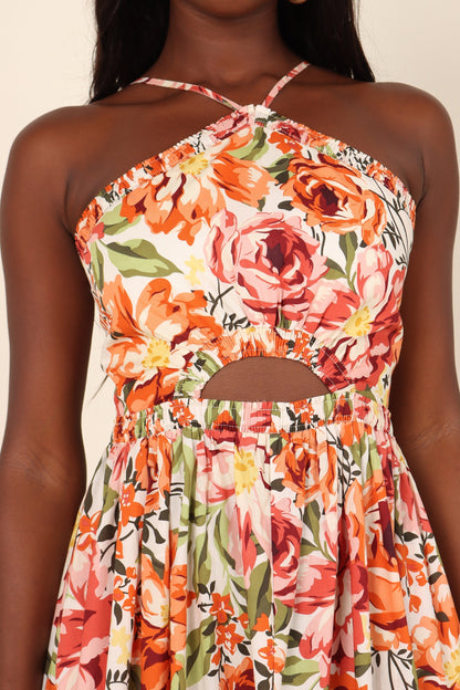 Madeira Dress - Orange Floral