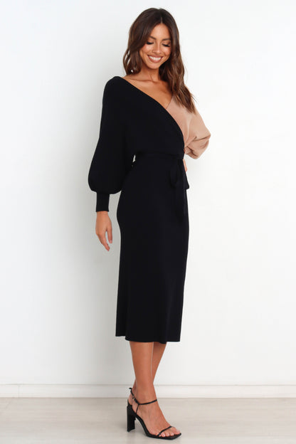 Nate Dress - Black/Beige