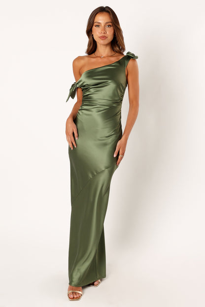 Selma Off Shoulder Maxi Dress - Olive