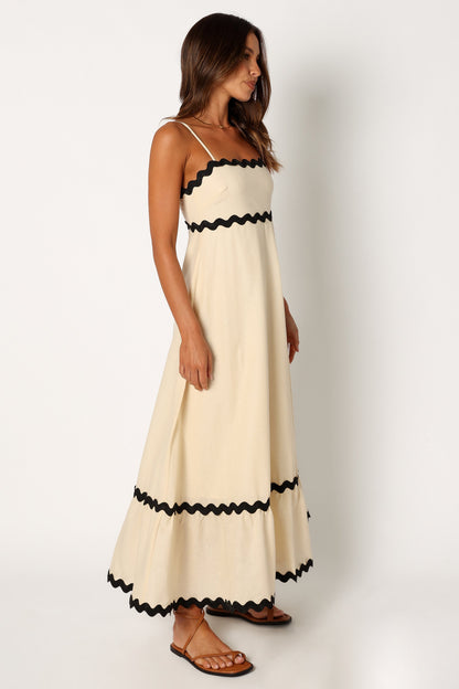 Yana Maxi Dress - Cream Black