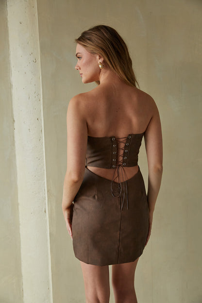 Royce Faux Leather Mini Dress