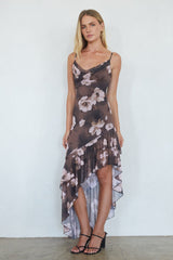 Stormi Mesh Floral Midi Dress